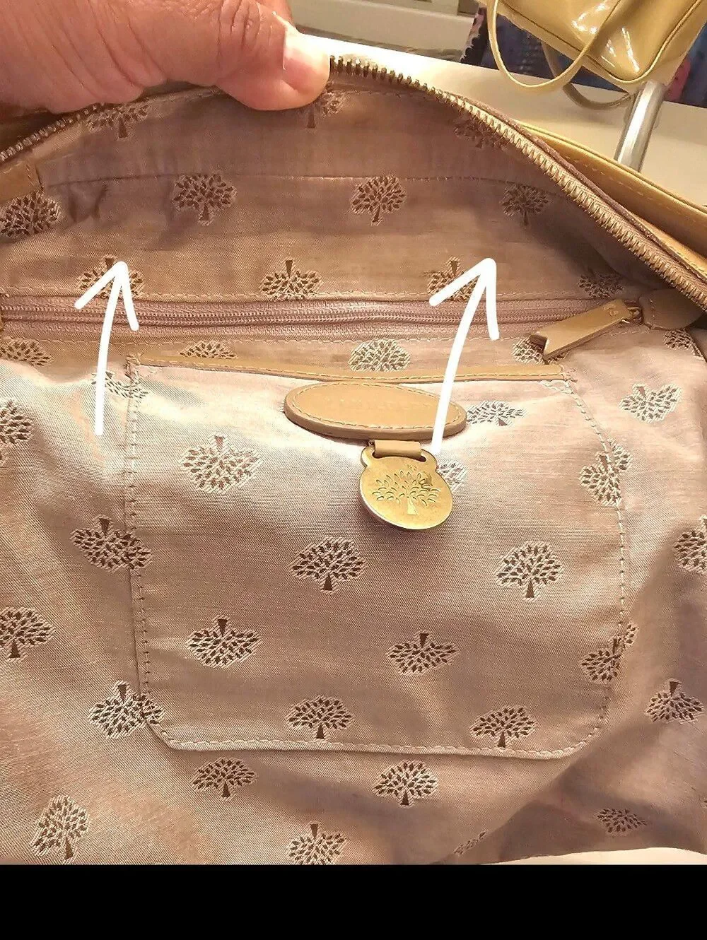 Mulberry Patent Tan Shoulder Bag with Signature Buckle